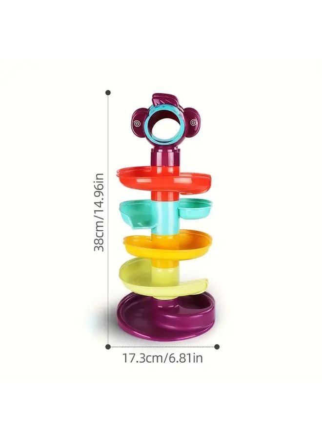 5 Layers Marble Tower Track With 2 Balls Edutainment Rolling Spinner Learning Toy - Image 3